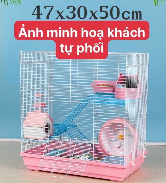 Lồng size đại 3 tầng (dai47cao51rong30) cho hamster,sóc,bọ ú,nhím kiểng .