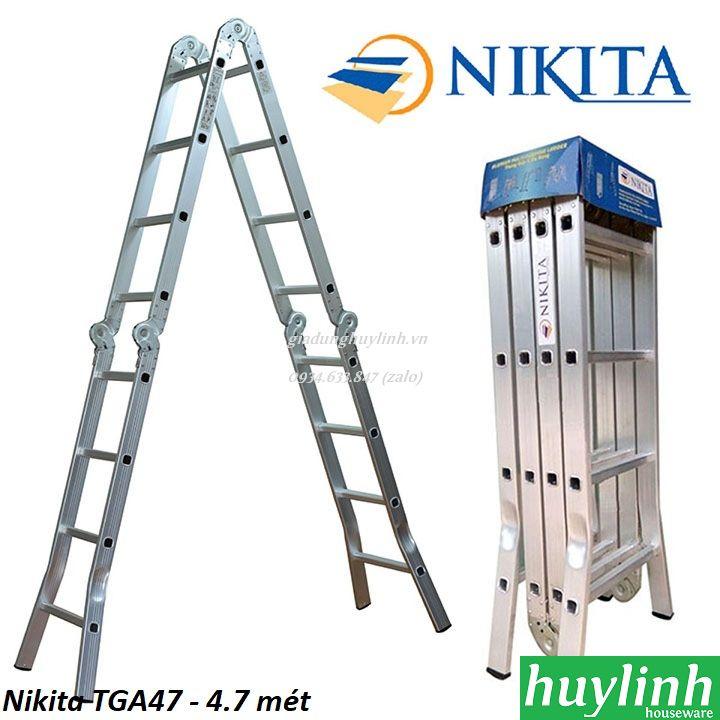 [HCM]Thang nhôm gấp 4 đoạn Nikita TGA47 - 4.7 mét