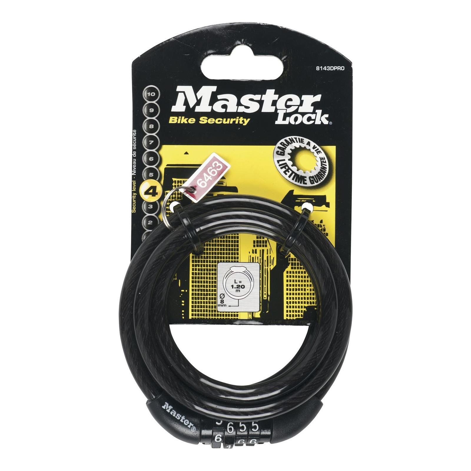 [HCM] Khóa Số Dây Cáp Master Lock 8143 EURDPRO Màu Đen - LUTO SHOP
