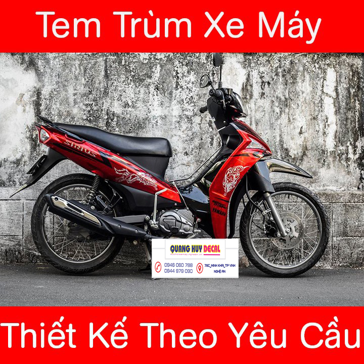 Tem trùm Sirius Fi đỏ đen đep- Độ dán team trùm decal xe máy Sirius Fi đỏ đen đẹp - Team trùm decal xe máy Sirius Fi rẻ đẹp và chất