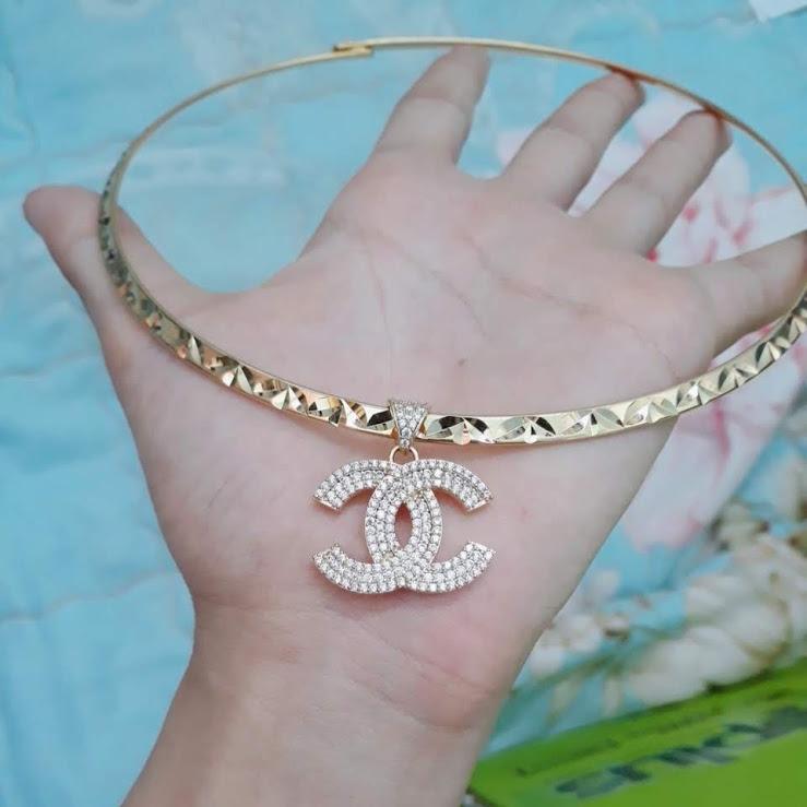 Kiềng cổ mặt chữ x mạ vàng cao cấp