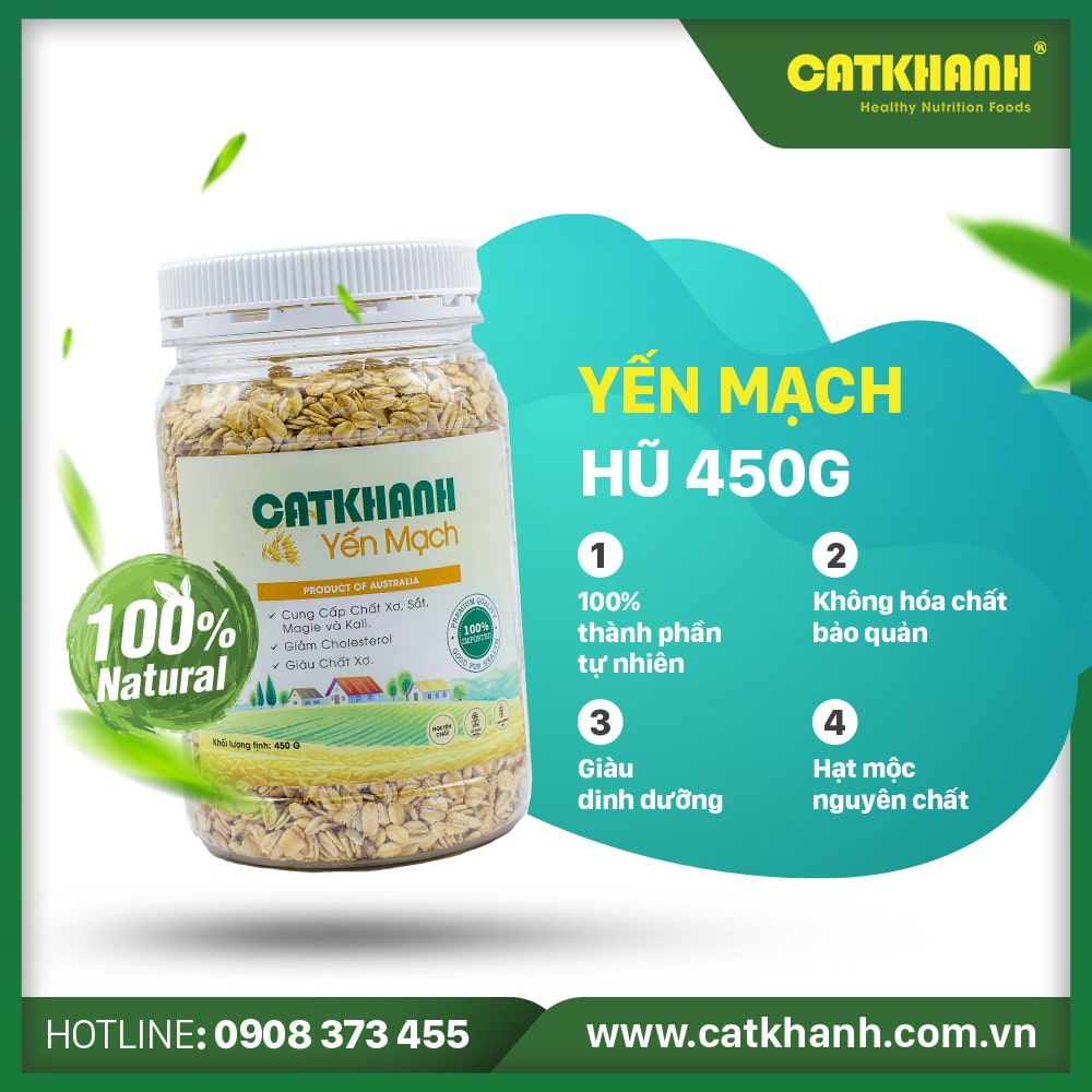 Yến mạch Natural Cát Khánh hũ 450gr