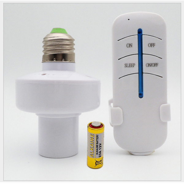 Đui đèn điều khiển từ xa không dây bằng sóng RF E27 màu trắng đui đèn cao cấp lắp đặt tiện dụng chất lượng cao - Điện tử gia đình