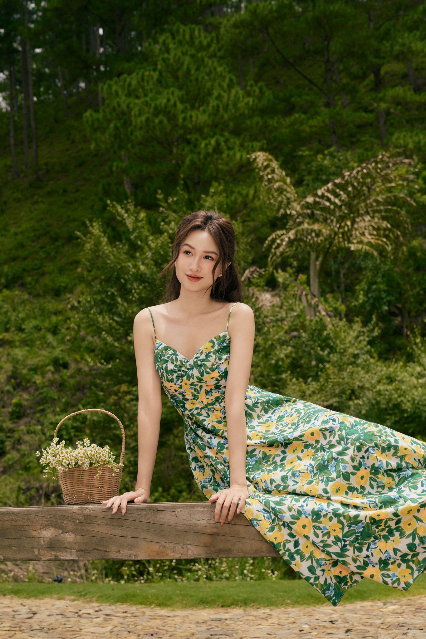 [Nhập mã: 66FALAZSOCIAL80] OLV - Đầm maxi hoa 2 dây Claudia Fleur Dress