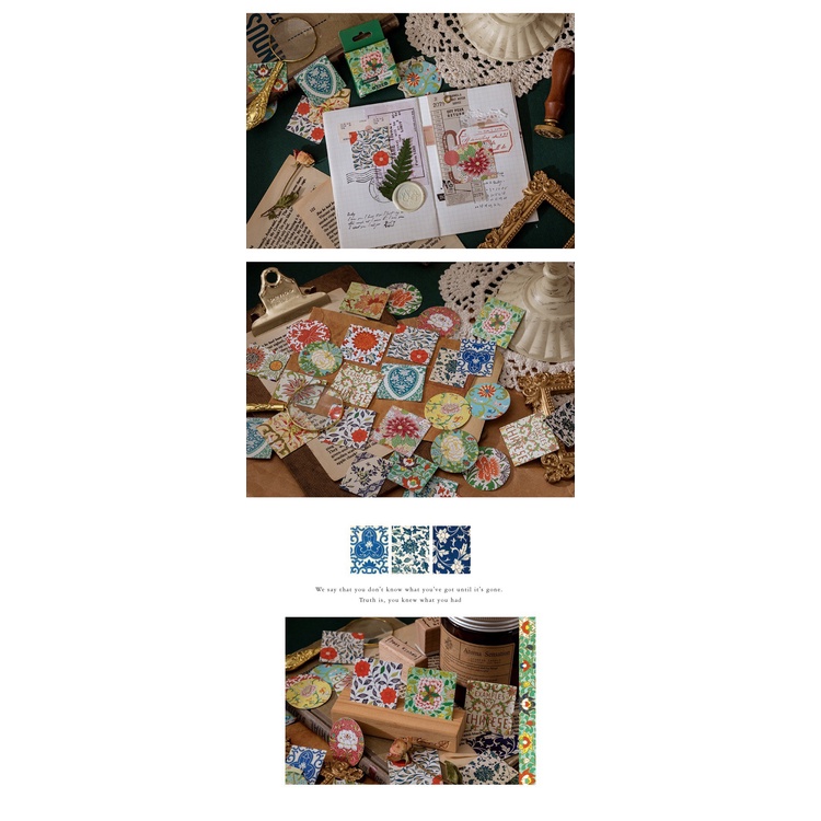 [Mới] Bộ sticker/ Hình dán Hoa Cổ Điển (45 Hình)