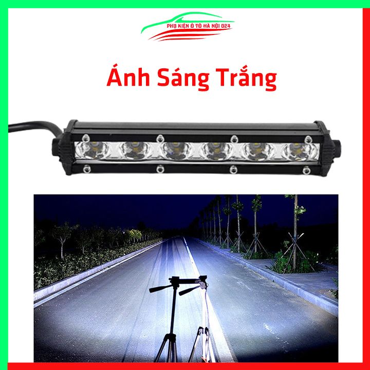 Đèn pha led bar ô tô 6 bóng dài 18cm 12V - 32V, đèn trợ sáng cho ánh sáng vàng / trắng, chống nước tốt