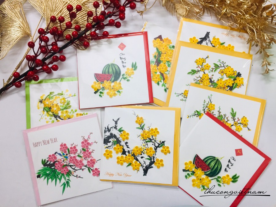 Thiệp năm mới quilling 15*15cm