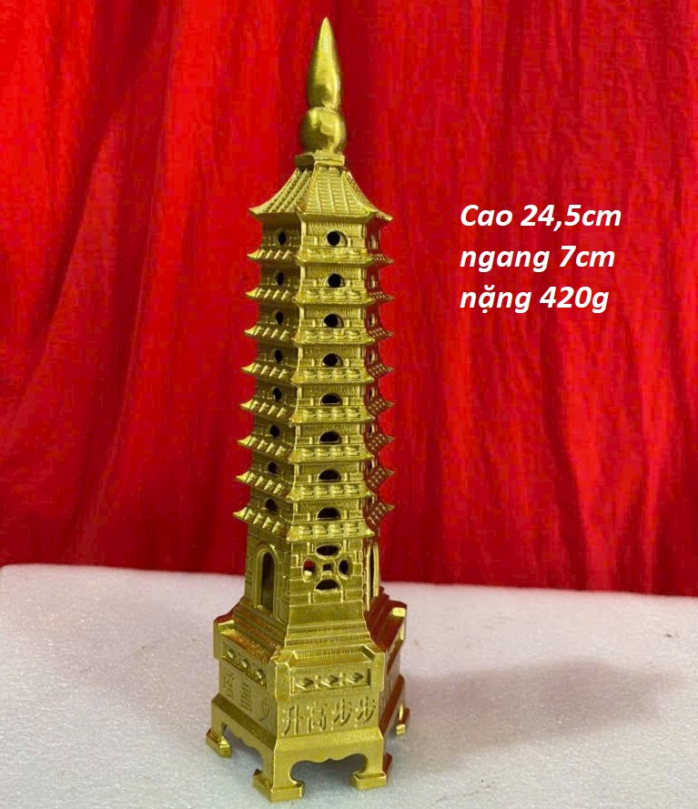 Tháp văn xương 9 tầng bằng đồng MS215