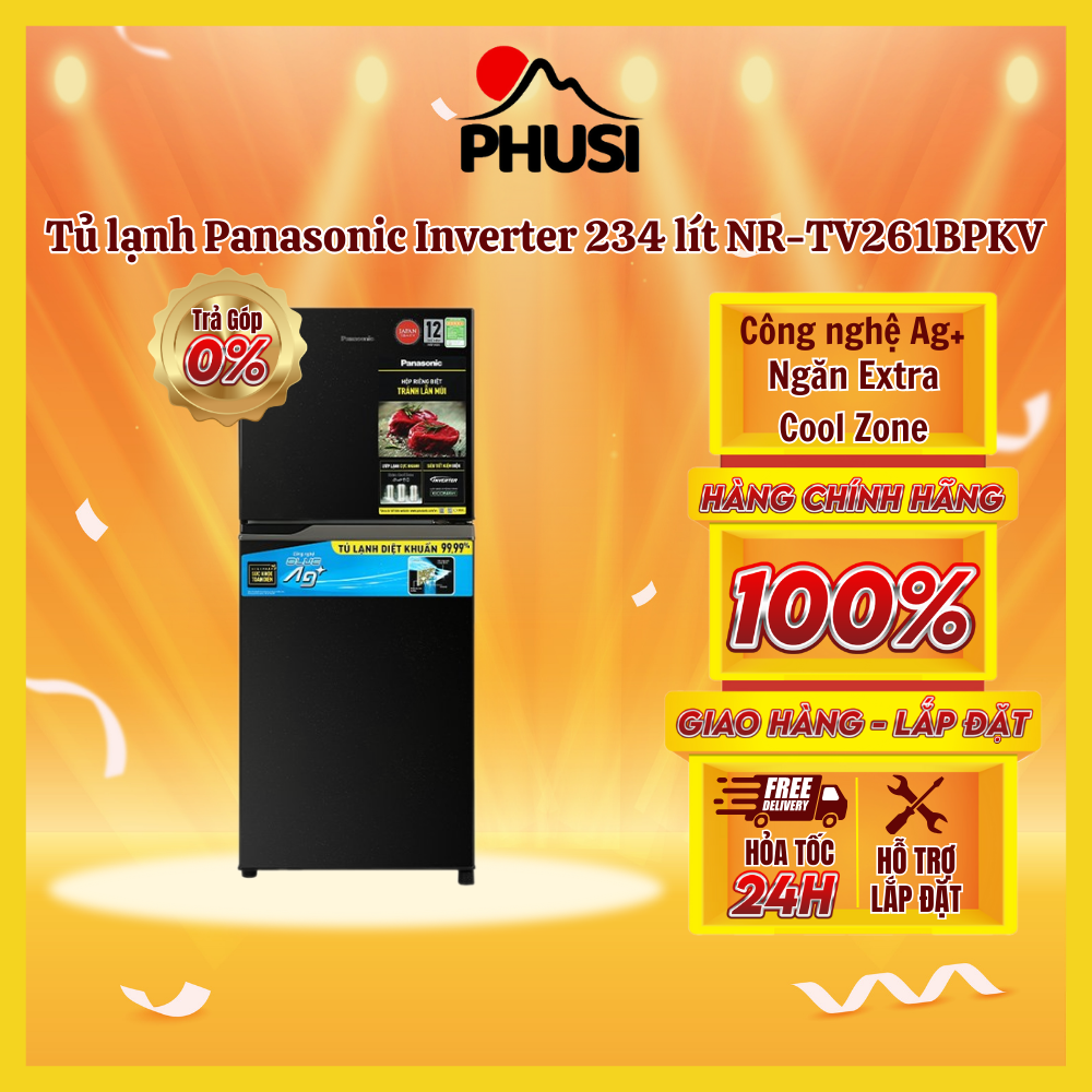 ✅tủ lạnh panasonic inverter 234 lít nr-tv261bpkv - hàng chính hãng