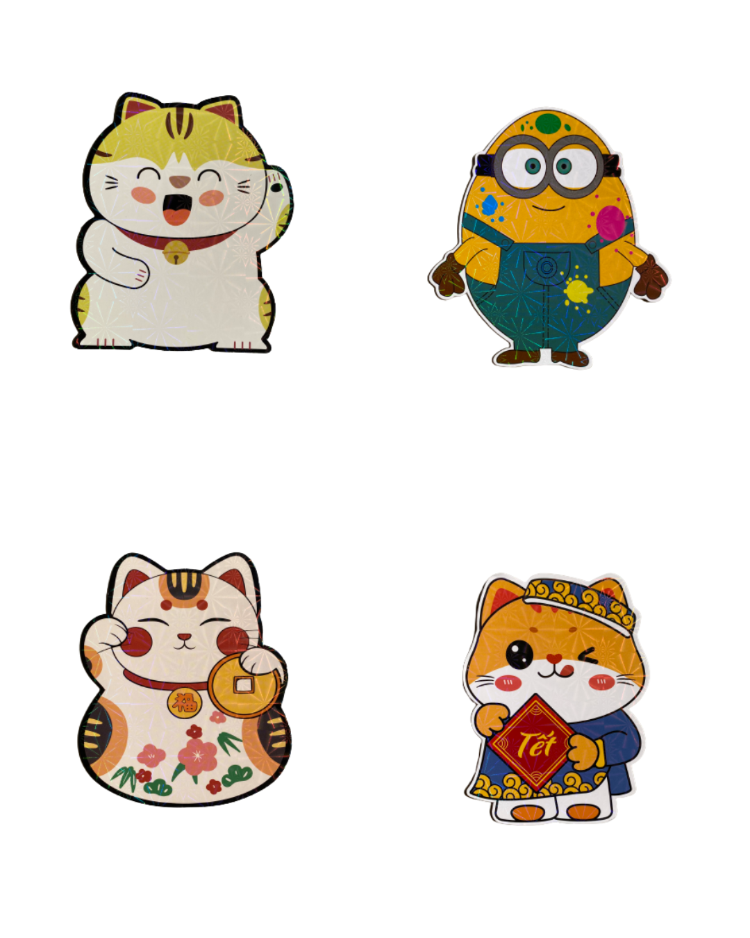 Combo Bao lì xì Tết mèo Chibi idée