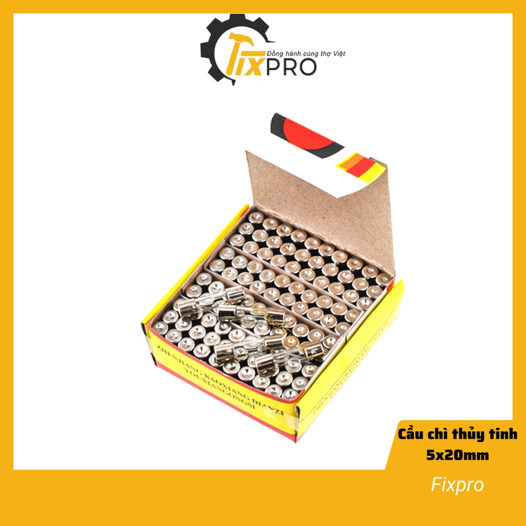 Cầu chì ống thủy tinh 8A 250V 5x20mm (túi 10 con)