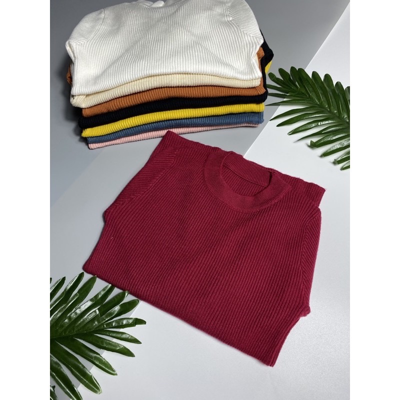 MS072 Áo len nữ siêu mềm cổ 3p đính khuy tay