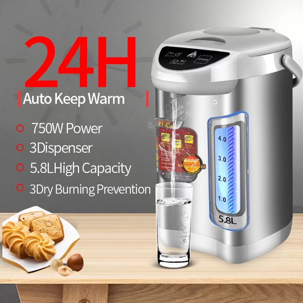 Bình thủy điện, phích đun nước nóng, phích đun nước, bình thủy đun nước, Bình Thủy Điện Đun Nước Nóng 5.8L - Phíc Đun Nước Nóng Công Nghệ Cao Cấp - Bảo Hành Toàn Quốc