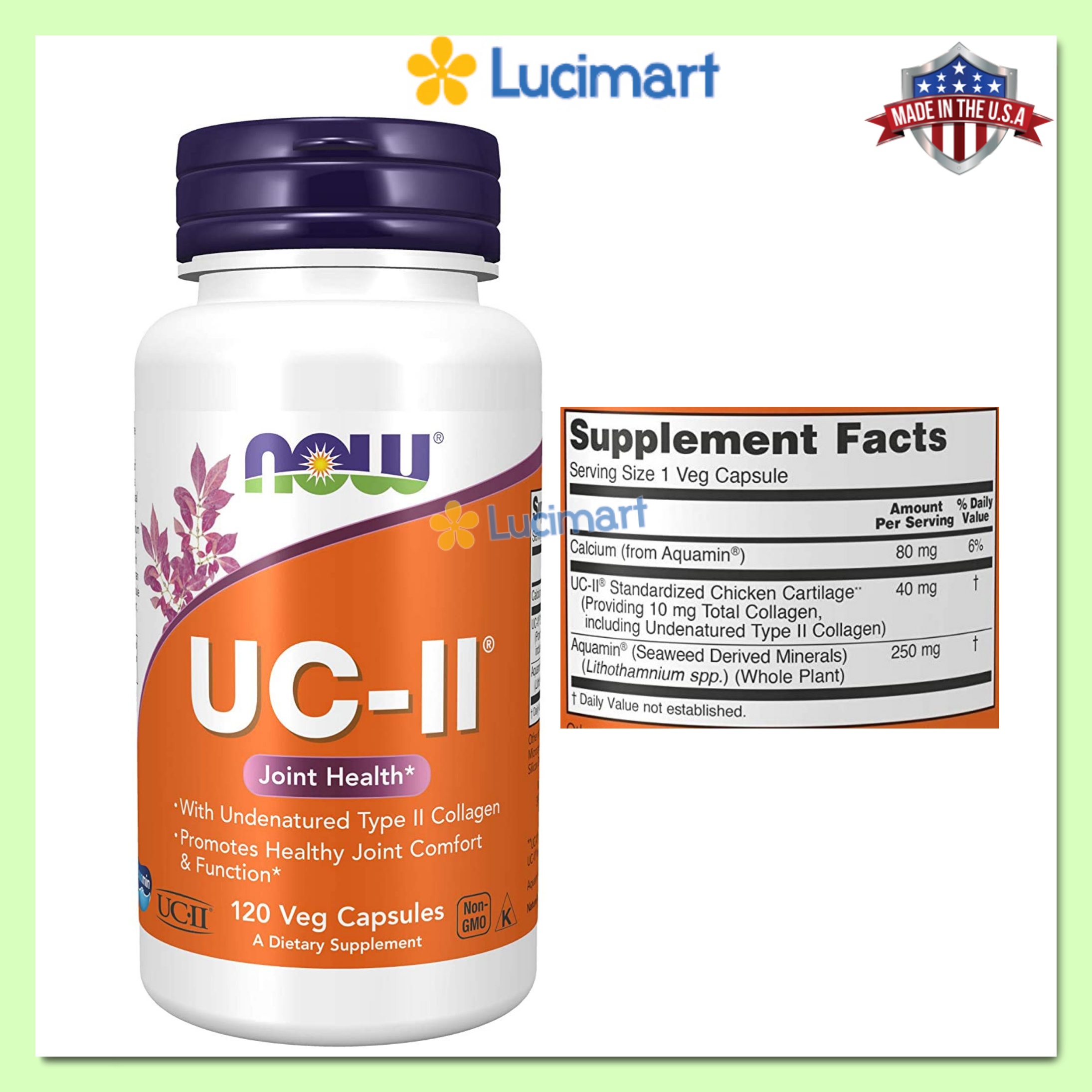 Viên uống bổ sung chất sụn cho xương khớp từ Mỹ UC II Type II Collagen [Hàng Mỹ]