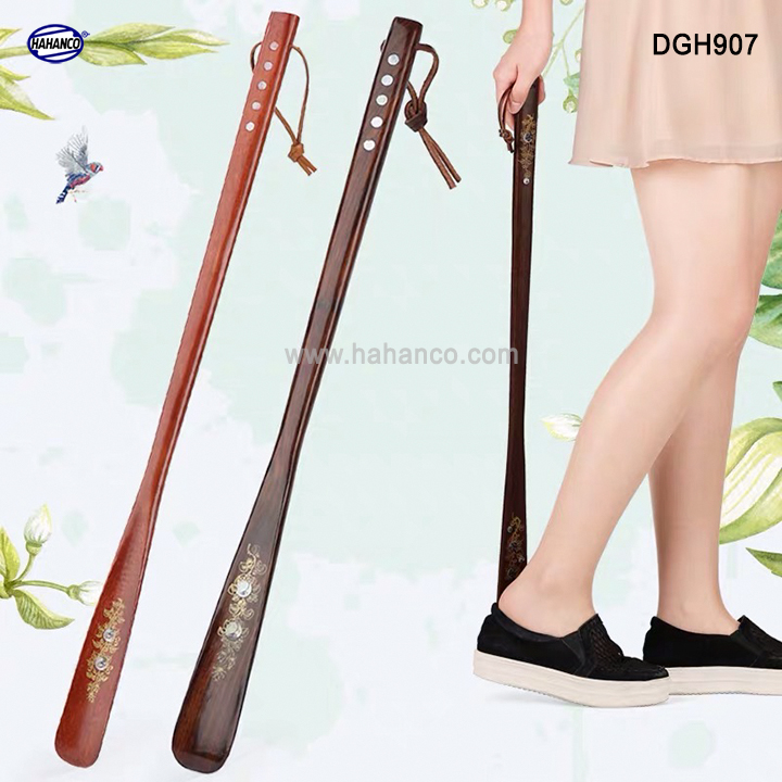 Đón gót giày dài 70cm gỗ tự nhiên nguyên khối/dùng cho mọi tư thế - Cho giày Nam & Nữ [DGH908] HAHANCO