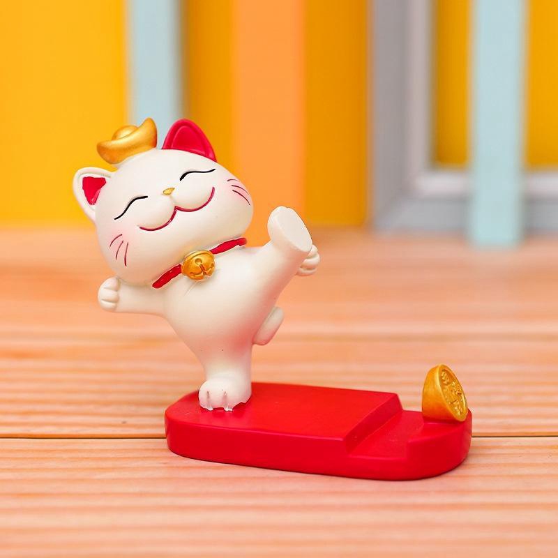 Giá Đỡ Điện Thoại Mèo Thần Tài May Mắn Chiêu Tài Đón Lộc Trang Trí Bàn ...