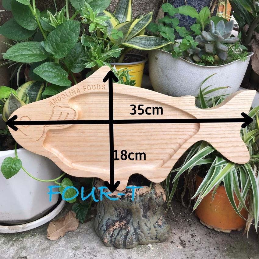 Khay gỗ decor hình cá basa