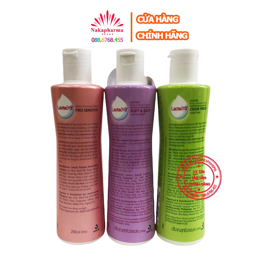 Dung dịch vệ sinh phụ nữ Lactacyd Oder Fresh - Lactacyd Pro Sensitive – Lactacyd Soft & Sliky
