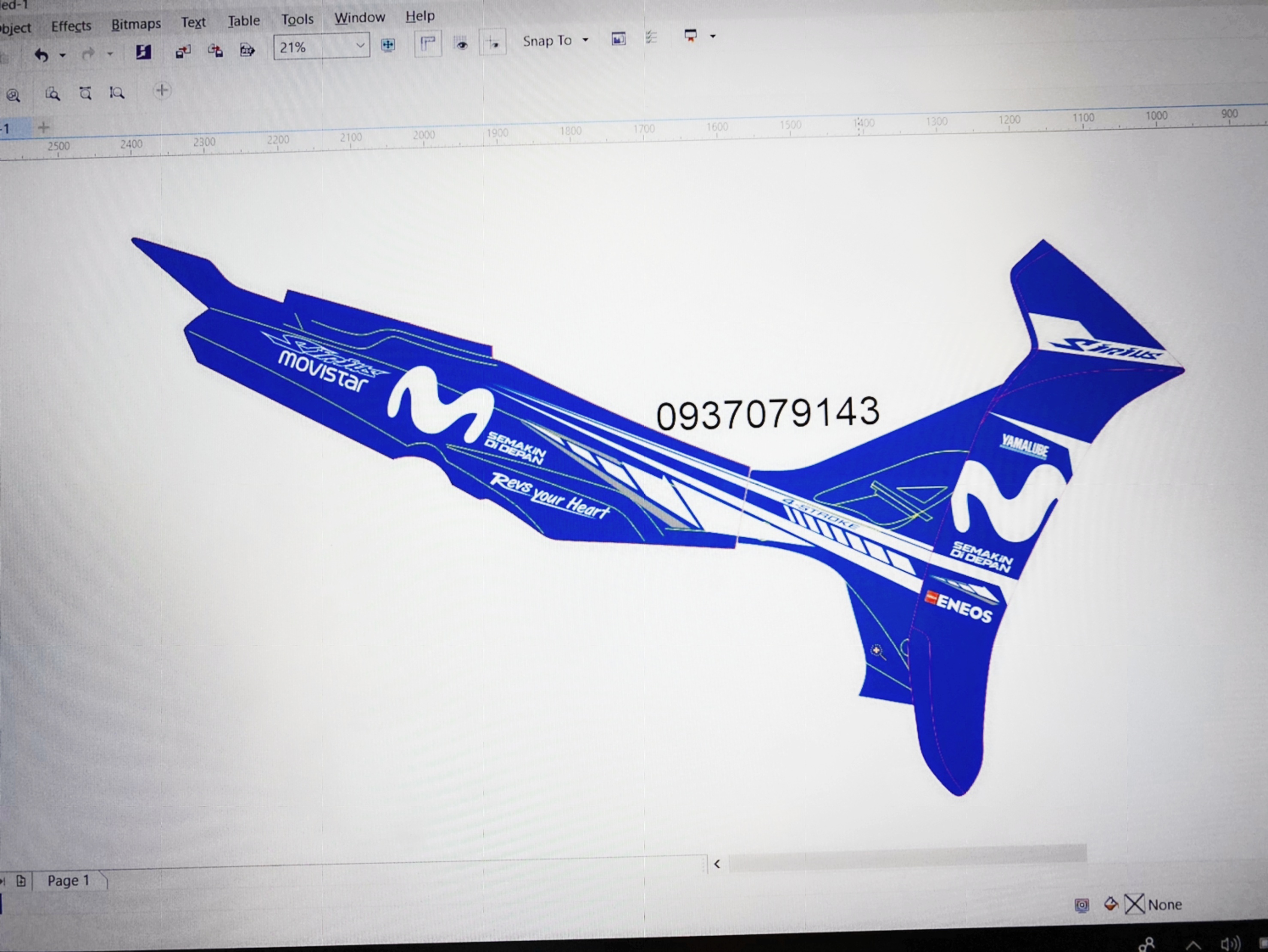 Tem rời xe sirius Movistar dán xe xanh gp