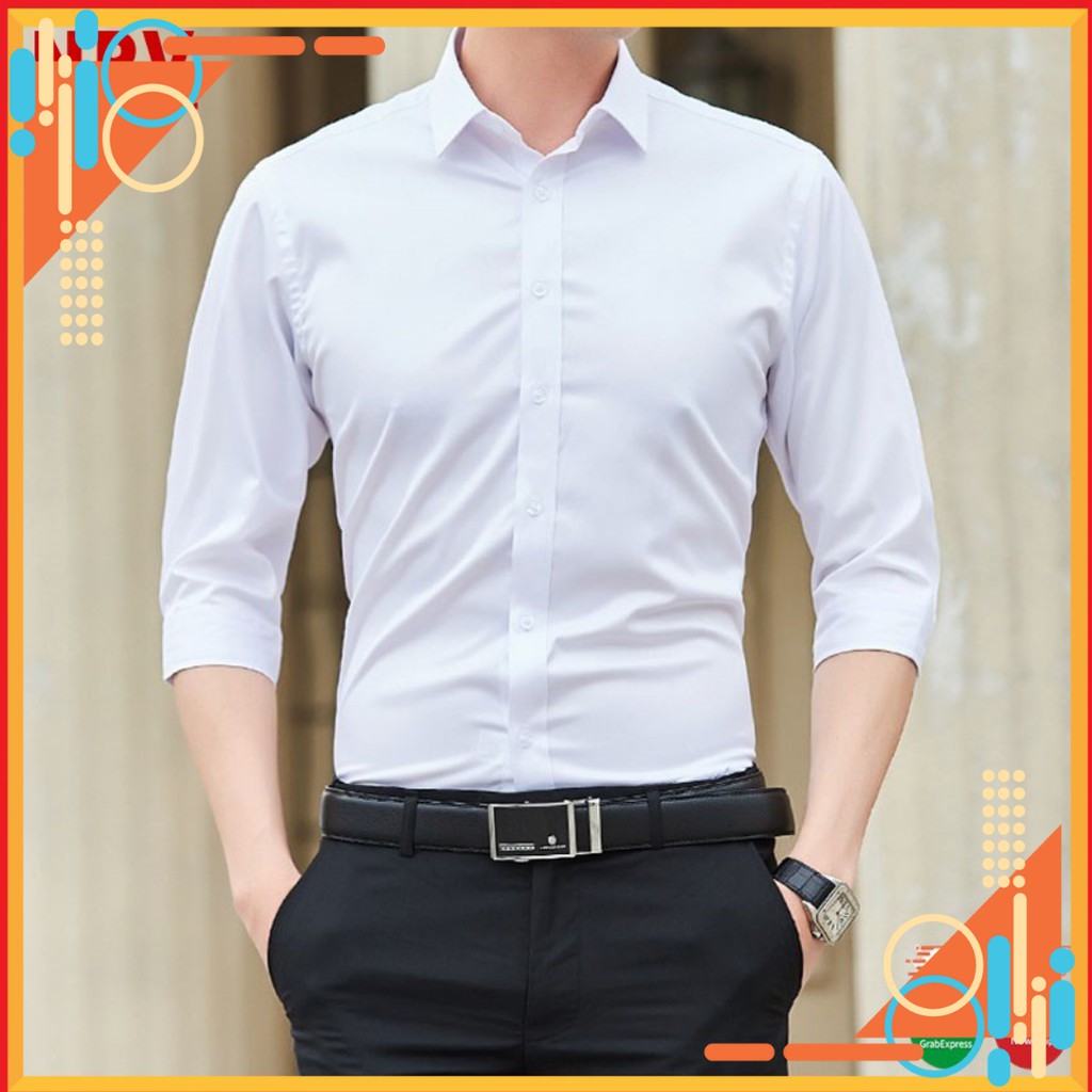 ÁO SƠ MI  NAM  ÁO CÔNG SỞ  VẢI LỤA  THỜI TRANG HÀN QUỐC CAO CẤP