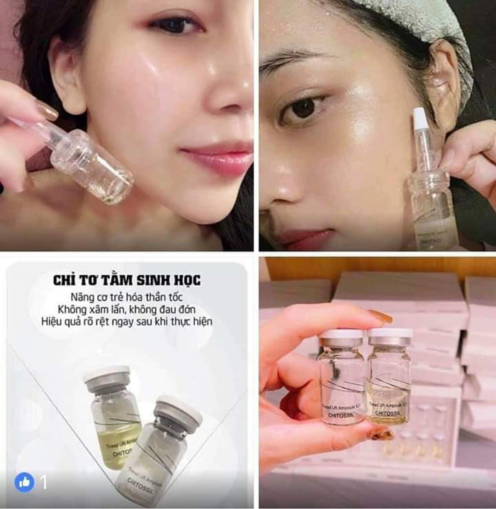 Set 2 ống chỉ tơ tằm căng da Chitossil Hàn Quốc