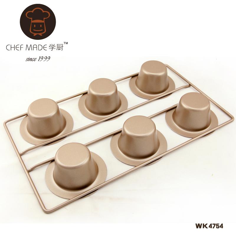 Chefmade Chef Made Màu Vàng Champagne 6 THẬM CHÍ Cup Không Dính Yorkshire Bánh Bộ Tạo Khuôn Hình