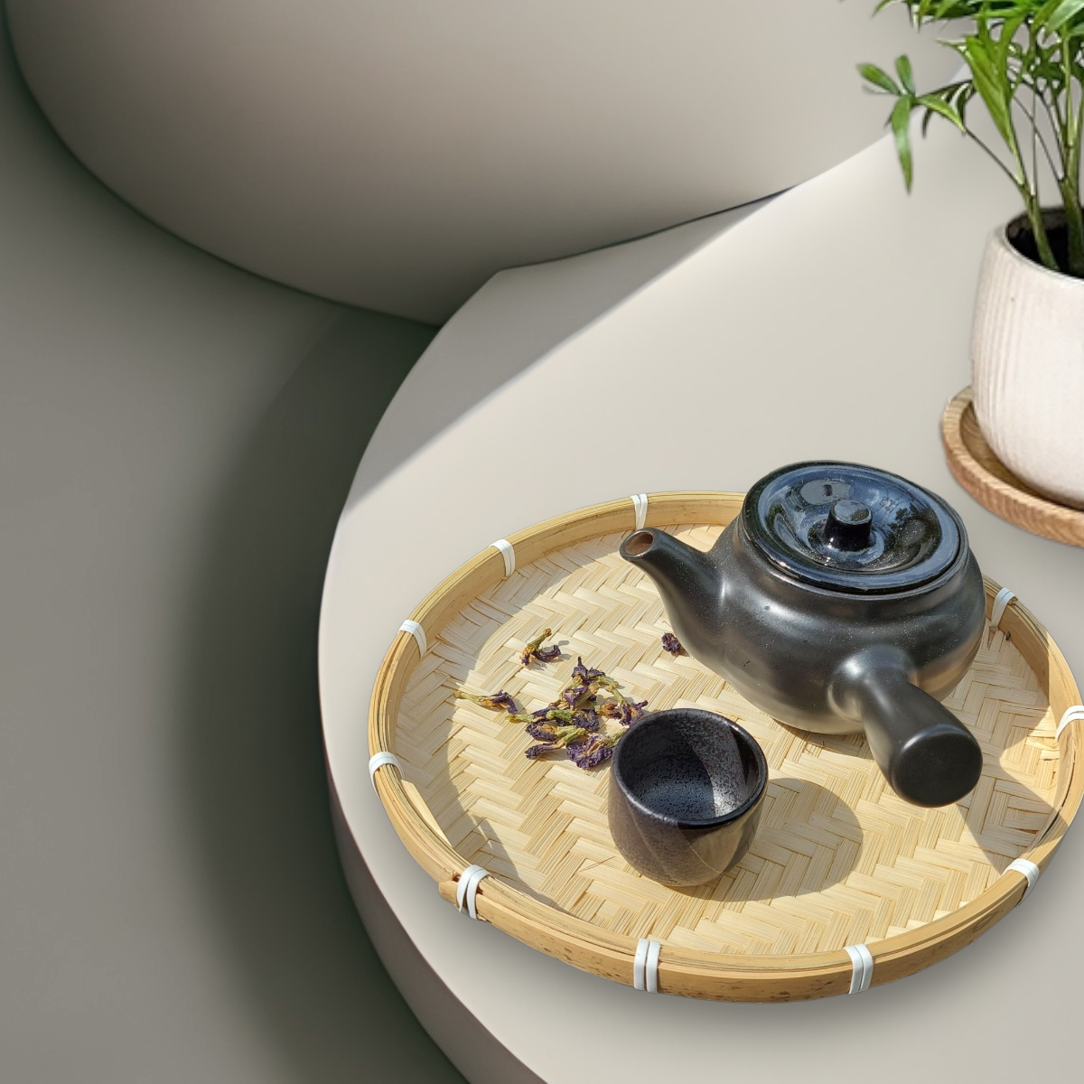 Mẹt tre đan kín, mẹt tre trang trí, dùng làm khay, decor
