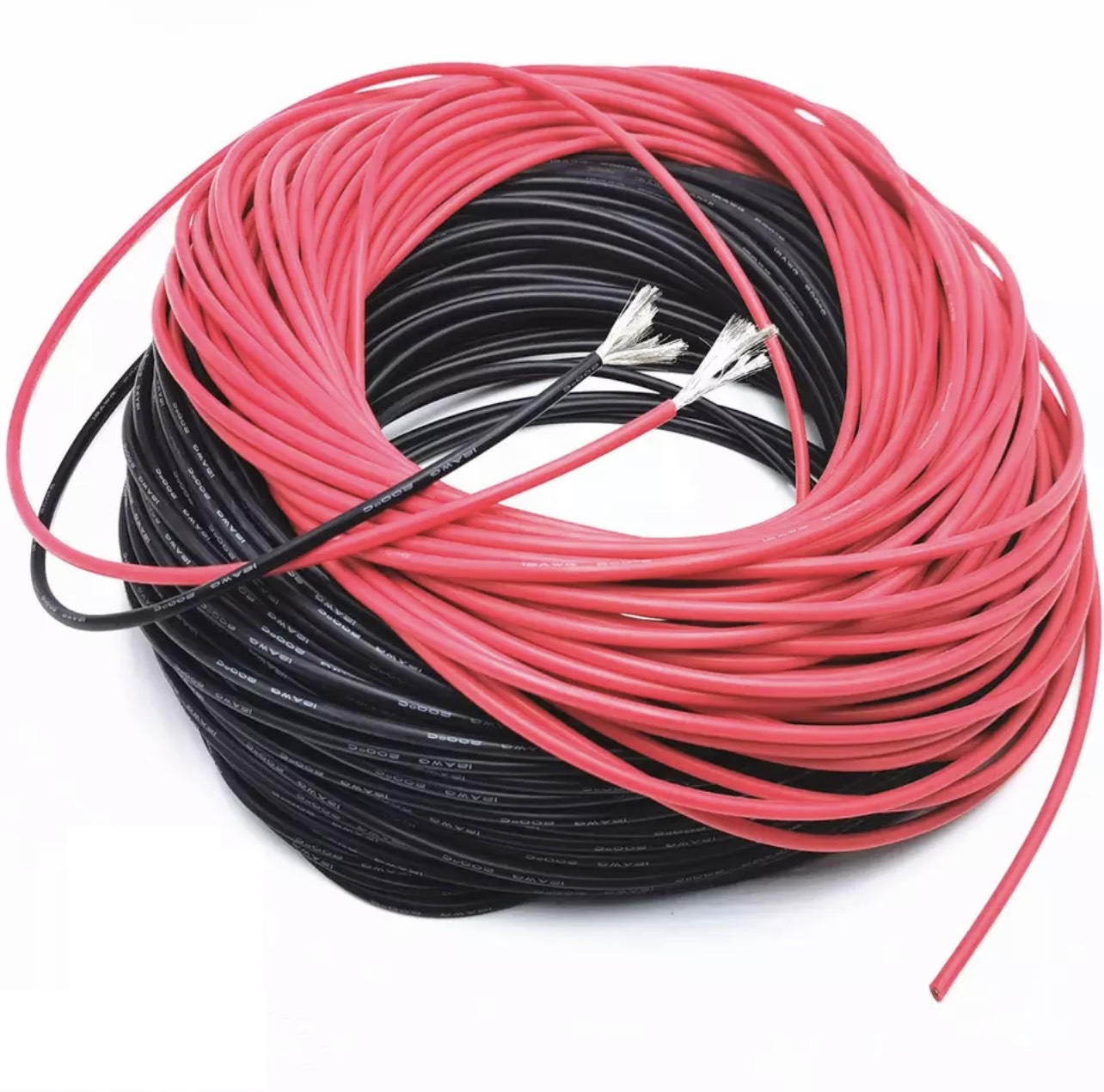 Cuộn 5m dây 18 awg silicon dẻo, chống cháy ul3239 chịu nhiệt 200độ.