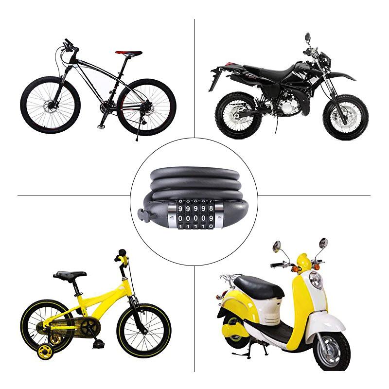 High Quality 5-Digit Bicycle Chain Lock with Changeable Code 1.2m