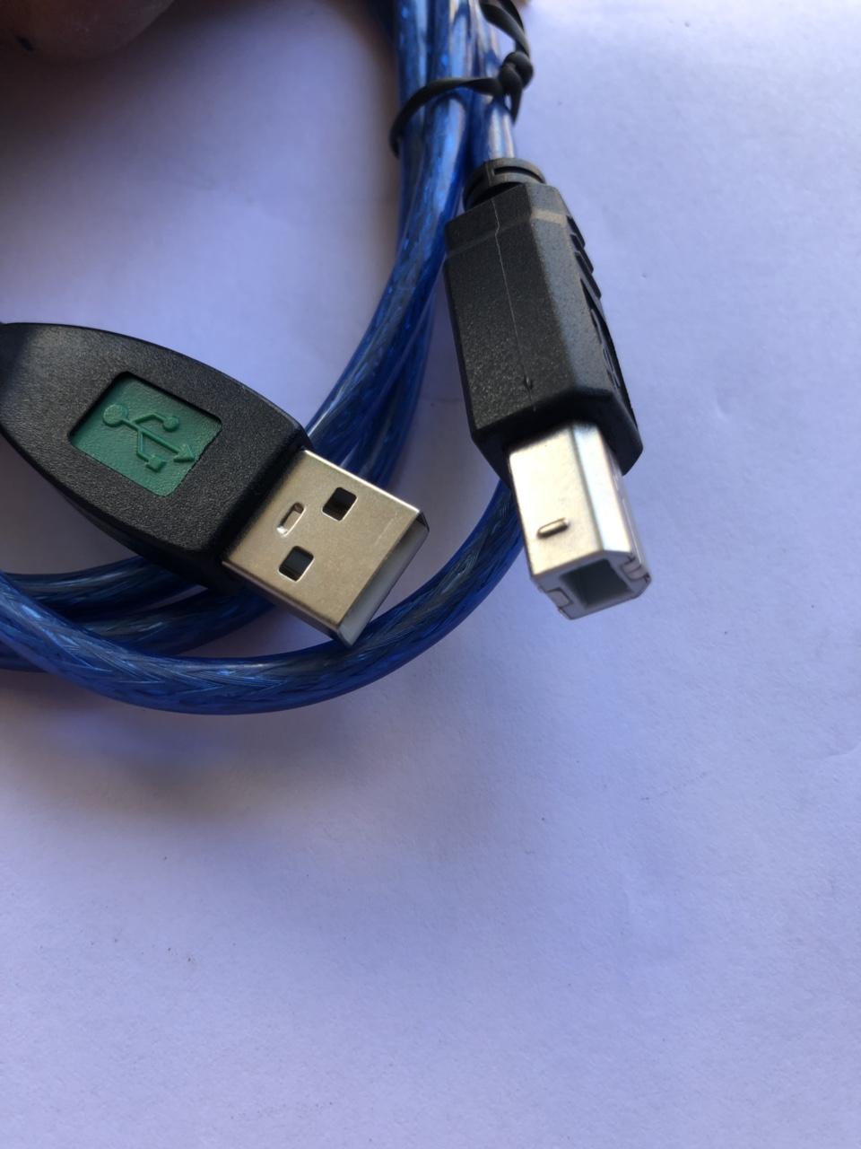 Cáp USB máy in dài 1.5 mét màu xanh