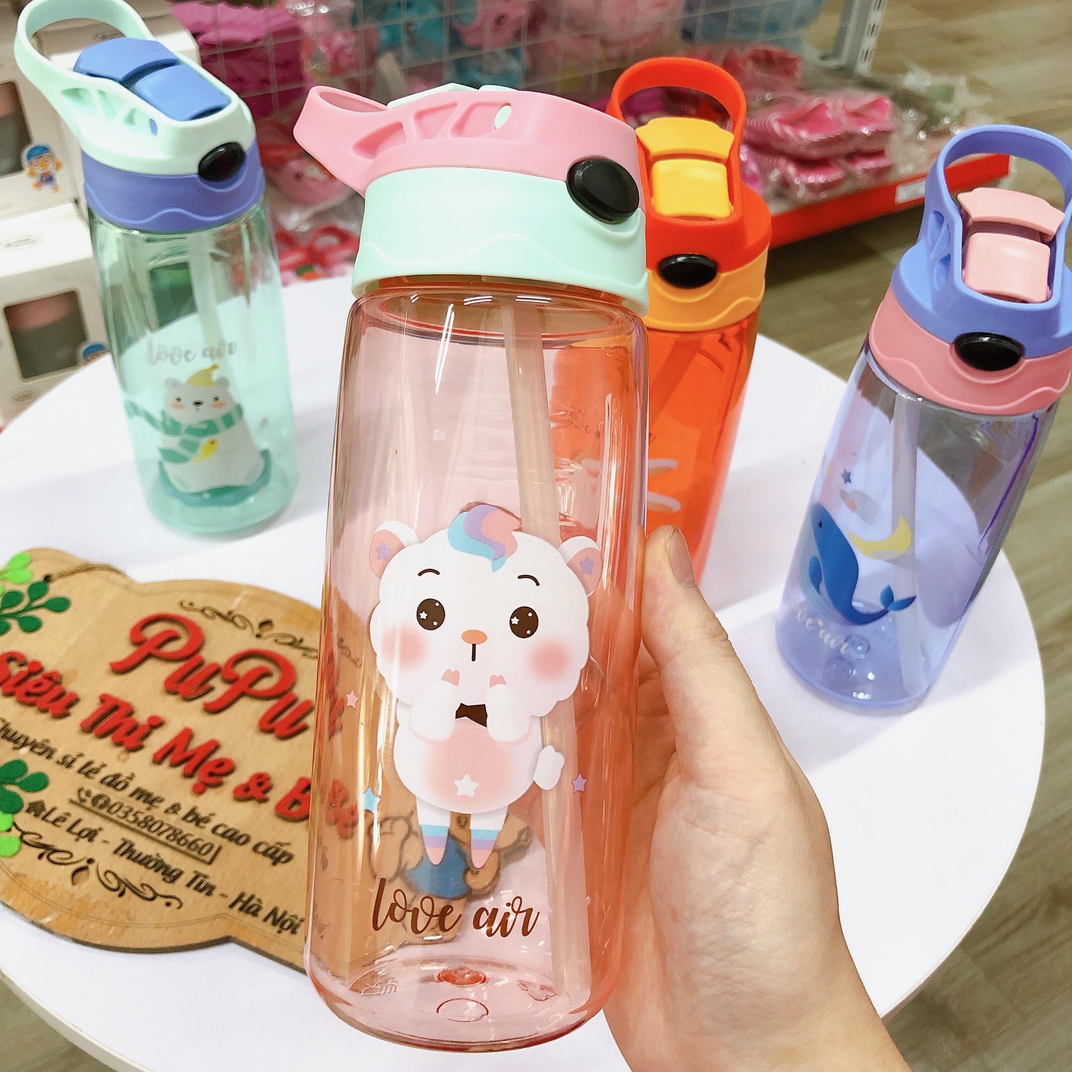 [FREE SHIP] Bình Nước Có Ống Hút Cao Cấp Cho Trẻ Em