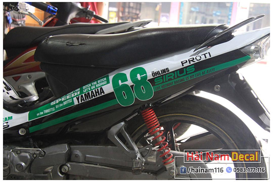 Tem Trùm Sirius Trắng Xanh Racing Team