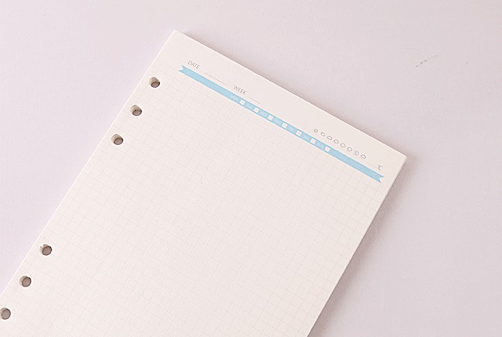Ruột sổ còng in màu , khổ A5, 45 tờ ( line , dotgird, gird, plain )