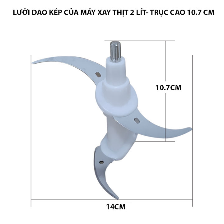 Lưỡi dao kép của máy xay thịt đa năng 2 Lít-3Lít (đo kích thước chi tiết nhất)
