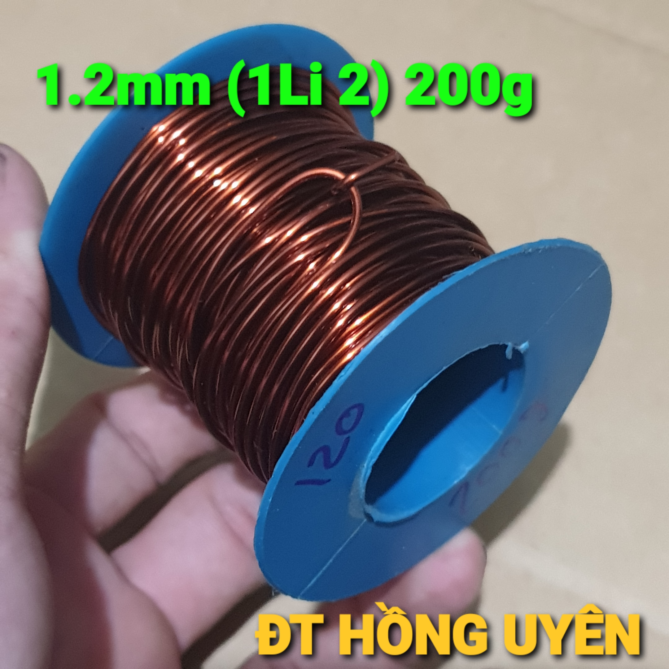 Dây đồng cuộn (1.2mm 200g). Dây đông bọc emay cách điện. dây đồng quấn biến áp kích cơ. biến áp 220v. Dây đồng tráng men