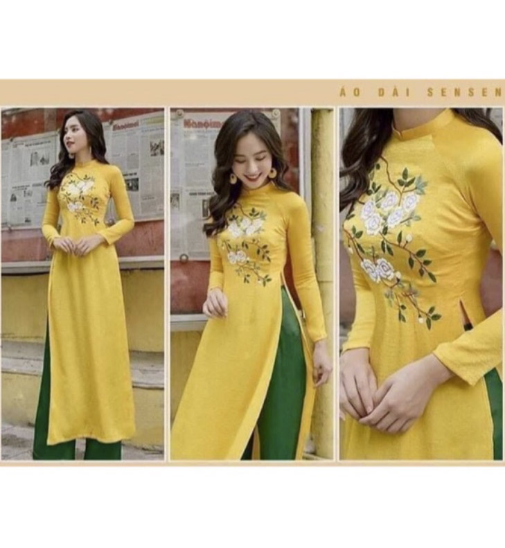 [HCM]Áo dài truyền thống lụa Tây Thi kèm quần