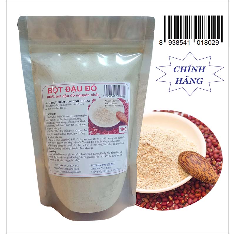 Bột đậu đỏ nguyên chất 100% (Mặt nạ dưỡng da, làm bánh, nấu chè)