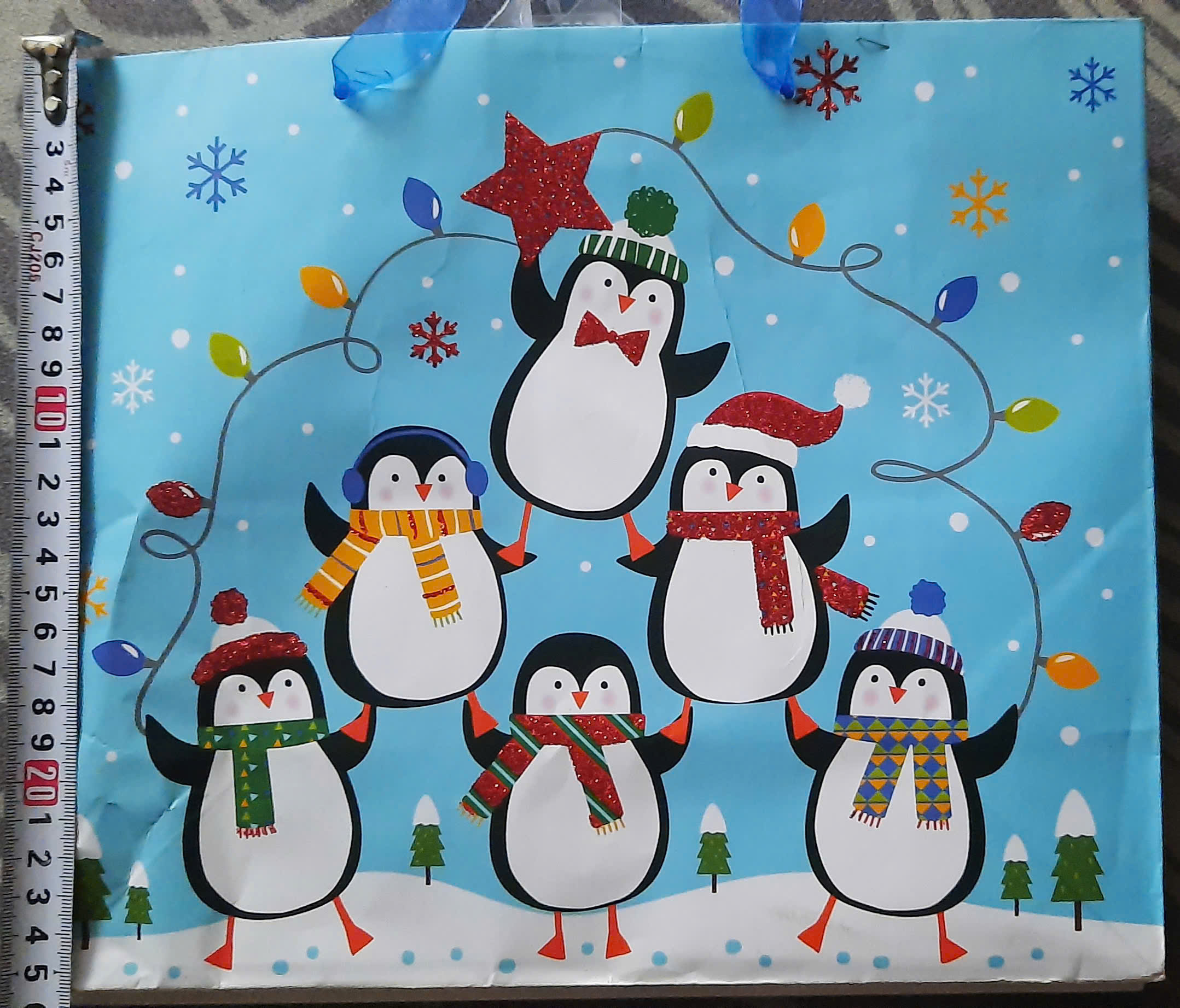 Túi giấy họa tiết Noel, túi đựng quà tặng Giáng Sinh, túi quà tặng nhiều màu sắc 30x25x10cm