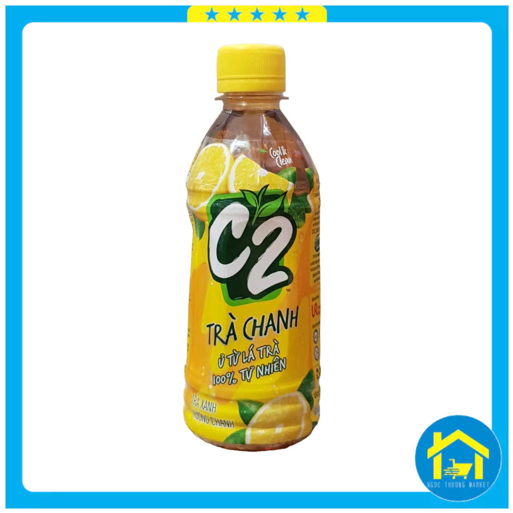 Lốc 6 chai - Trà C2 vị chanh & vị đào chai 355ml & 455ml