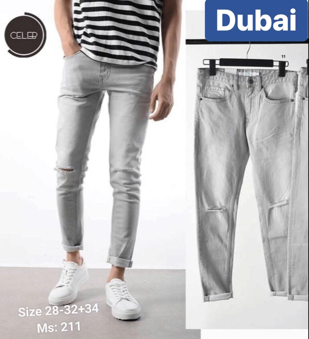 QUẦN JEAN NAM CHẤT BÒ TRẮNG NGÀ RÁCH GỐI TREND 2020 BD-CJ CAO CẤP - DUBAI FASHION