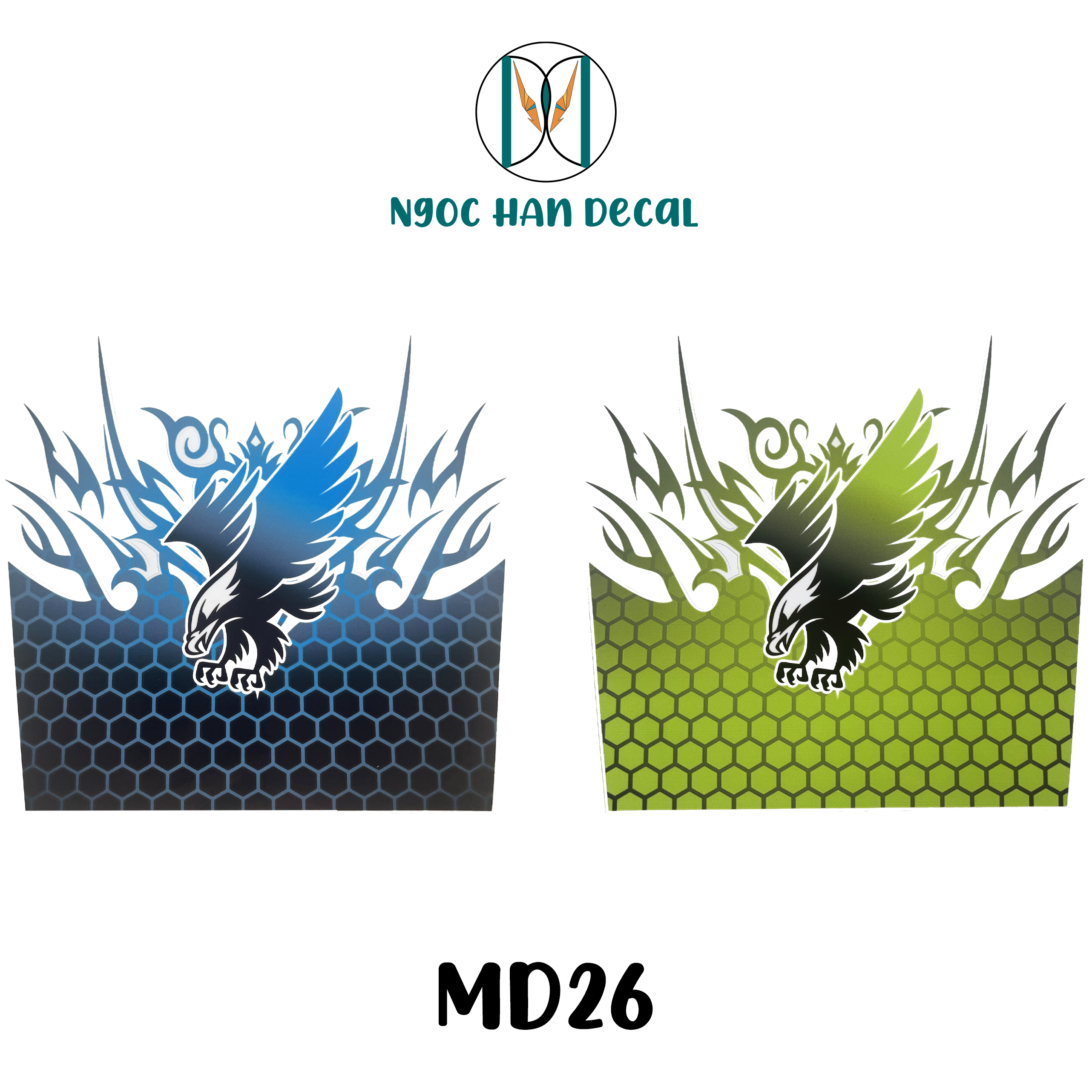 TEM DÁN MỎ DÈ TRƯỚC SAU XE MÁY  - MD26