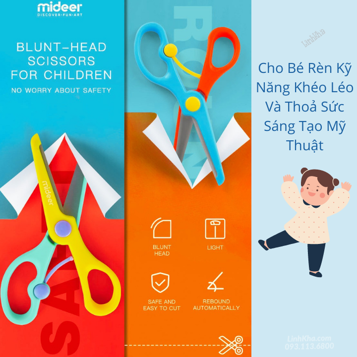 Kéo An Toàn Cho Bé Tập Cắt Thủ Công Mideer