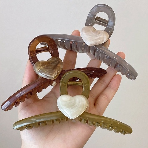 Kẹp tóc dài hình tim , gấp tóc càng cua 11cm