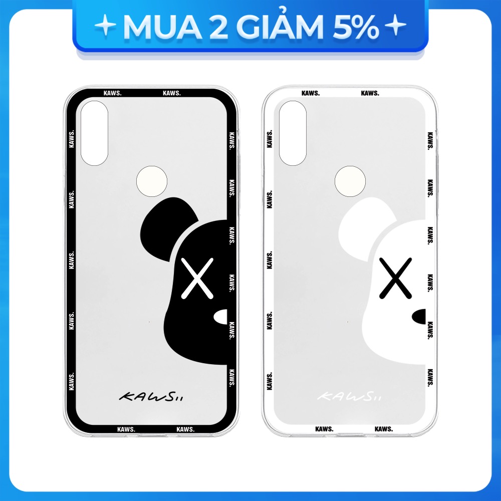 Ốp lưng Vsmart Joy 3/Joy 4/Active 3/Bee 3/Live/...dẻo trong in hình Kaws Viền
