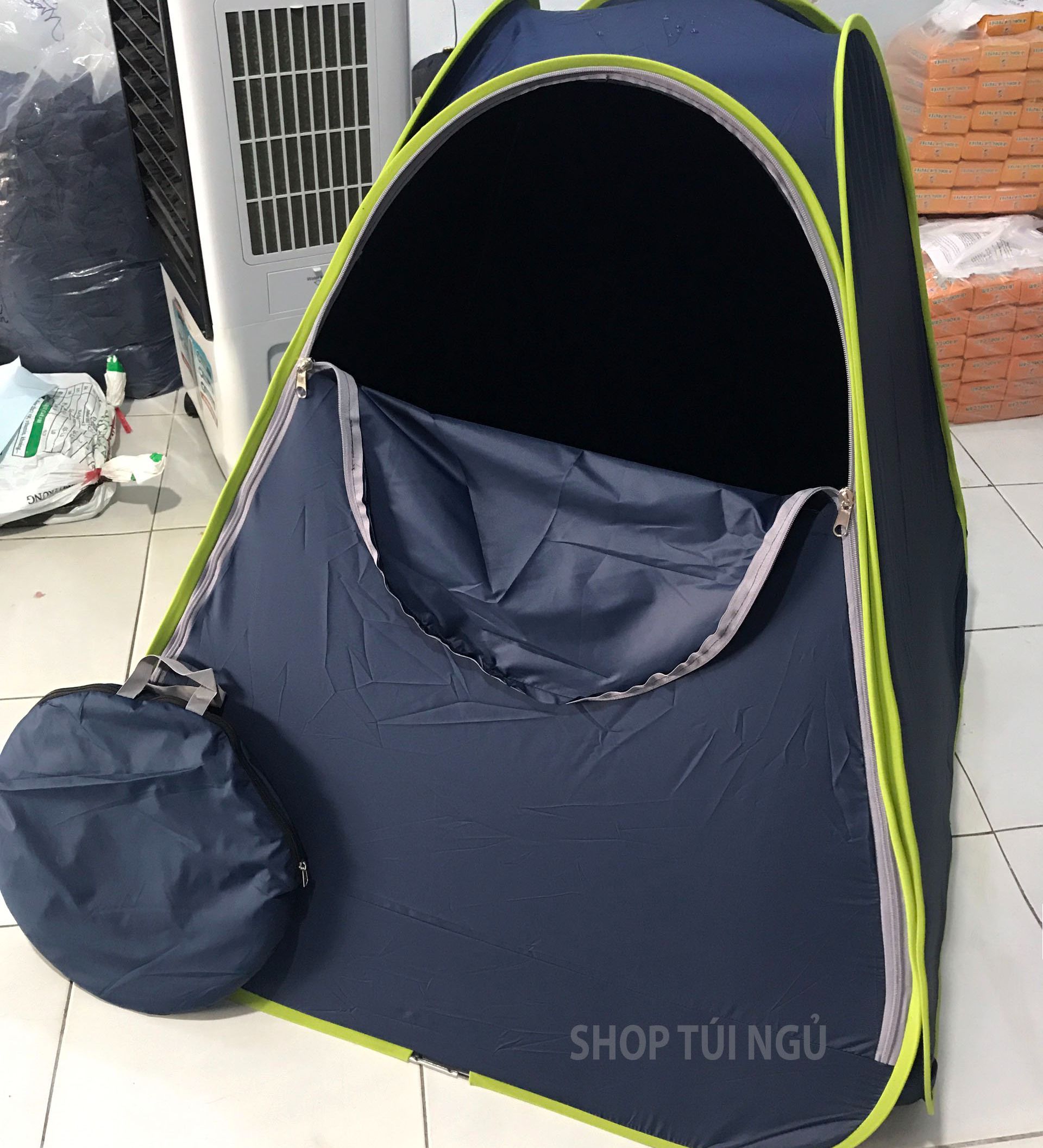lều xông hơi tam giác vải dù dày dặn chống thoát hơi khi xông cực tốt