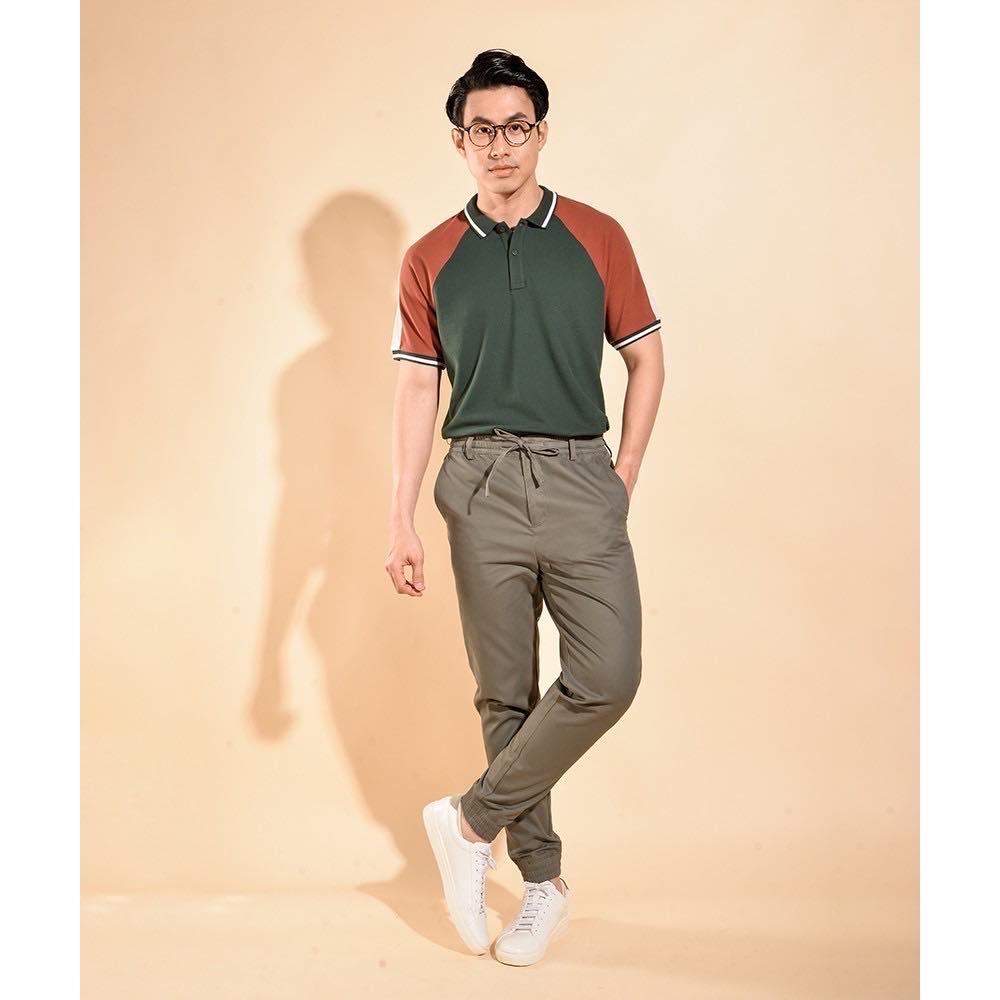 ROUTINE Quần jogger kaki nam co giãn 10F19PJO008 Castor gray
