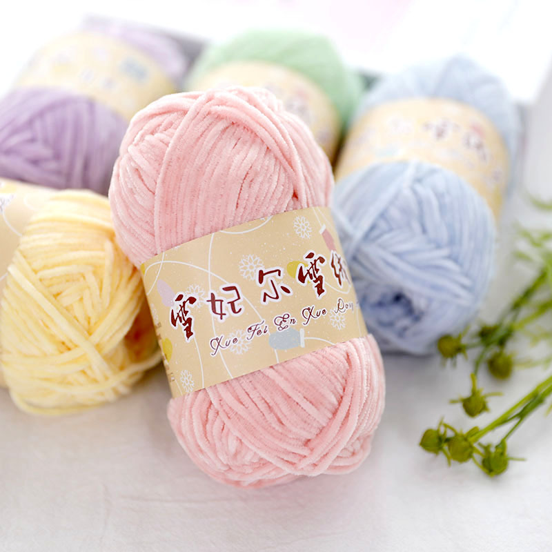 Len nhung Chenille 2mm (Xuefeier Edelweiss NO2) - Cuộn 40gr