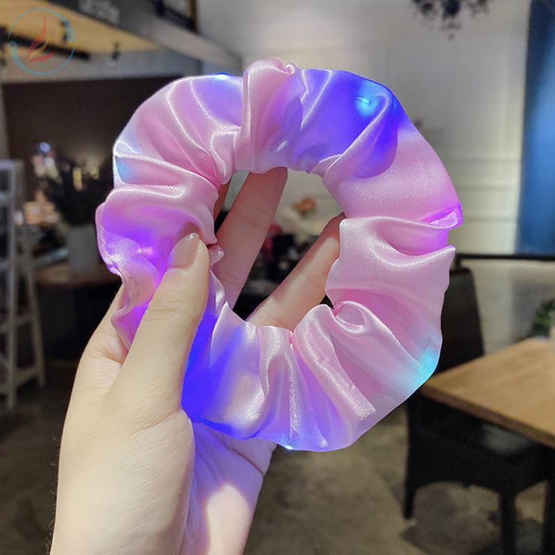 3 PCS Đèn LED dạ quang Buộc tóc Đầu dây Phụ kiện tóc dạ quang Quà tặng Tết Phong cách Hàn Quốc