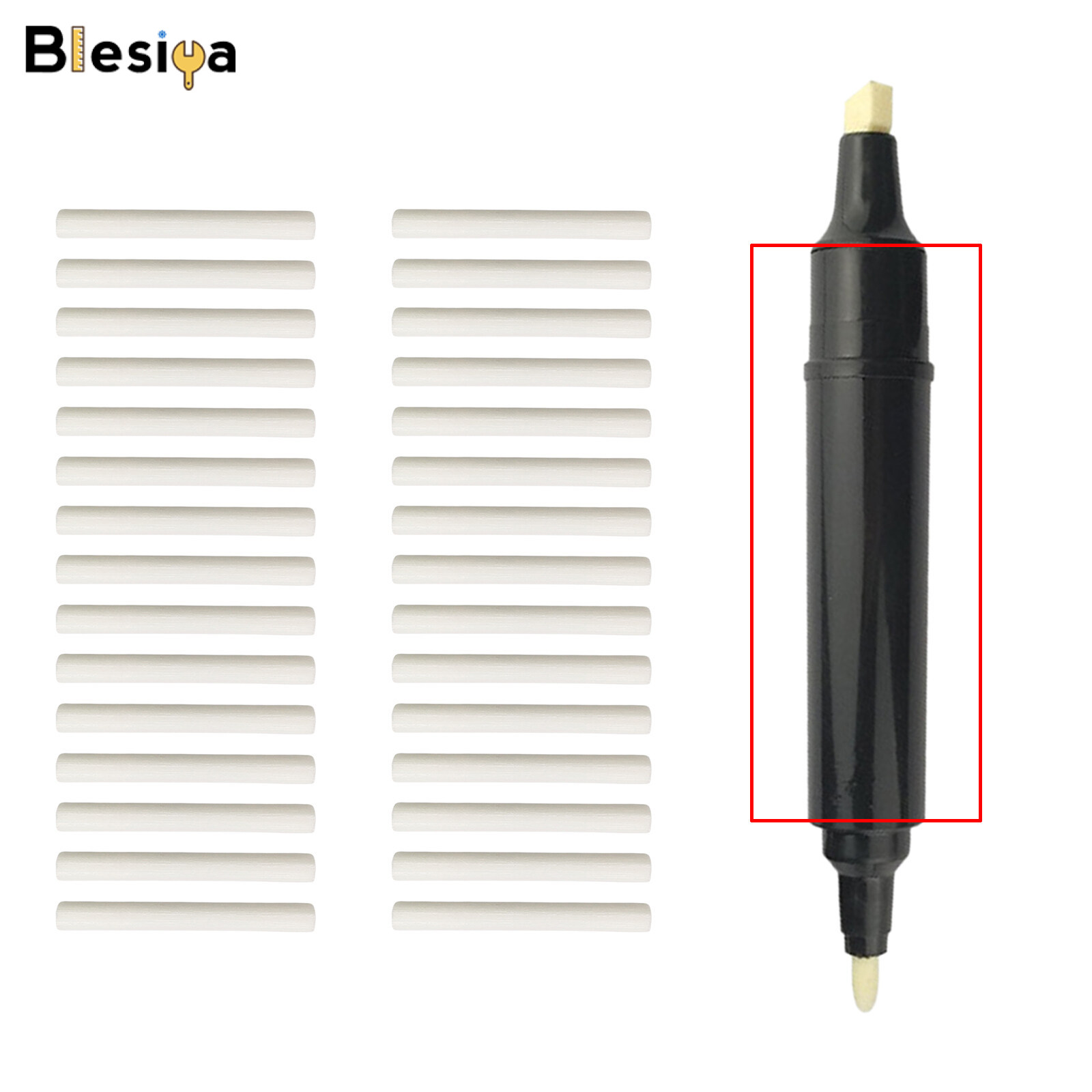 Blesiya 30x Refillable Pen Double Head Fine Replacement Nib Whiteboard Pen Tool DIY
