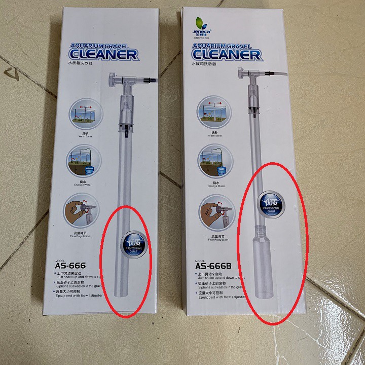 Bơm tay hút cặn đáy bể cá AS-666 và AS-666B